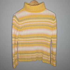 Y2K Classic Elements Striped Turtleneck Easter Sweater womans medium (10/12)